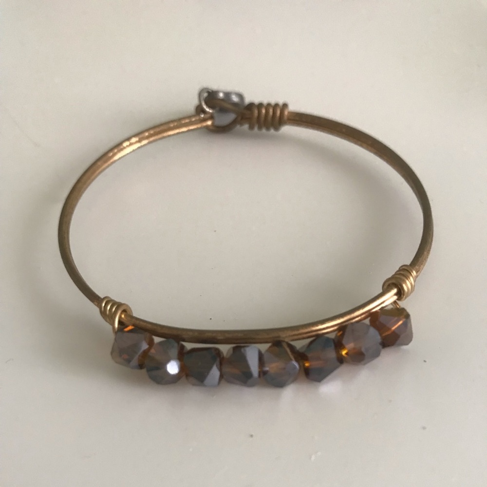 Luca and Dani brown petite beaded bangle